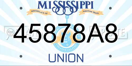 45878A8 Mississippi License Plate