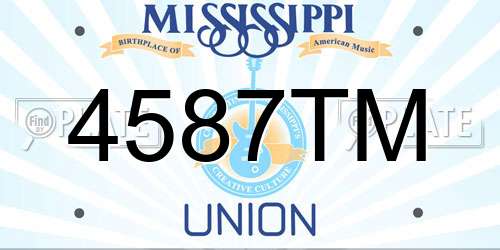 4587TM Mississippi License Plate