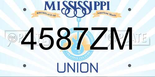 4587ZM Mississippi License Plate