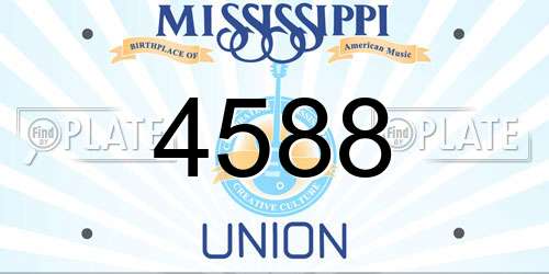 4588 Mississippi License Plate