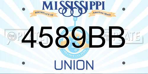 4589BB Mississippi License Plate