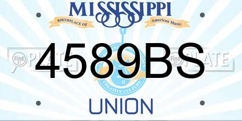 4589BS Mississippi License Plate