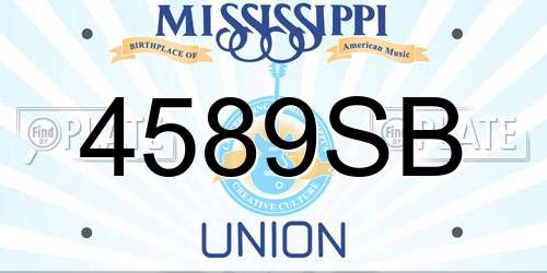 4589SB Mississippi License Plate