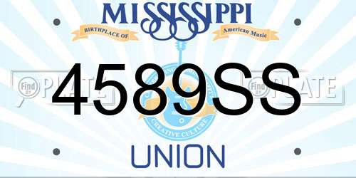 4589SS Mississippi License Plate