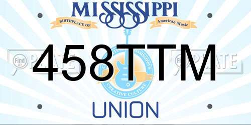 458TTM Mississippi License Plate