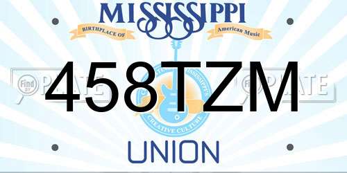 458TZM Mississippi License Plate