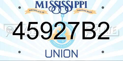 45927B2 Mississippi License Plate