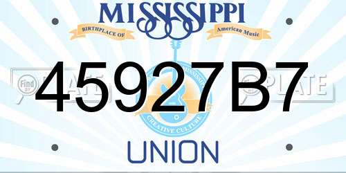 45927B7 Mississippi License Plate