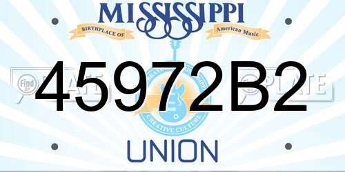 45972B2 Mississippi License Plate