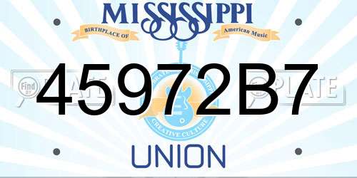 45972B7 Mississippi License Plate