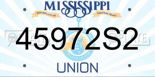 45972S2 Mississippi License Plate