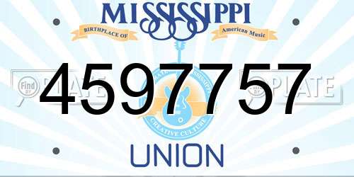 4597757 Mississippi License Plate