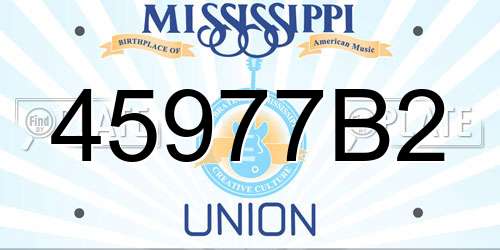 45977B2 Mississippi License Plate