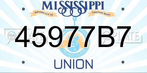 45977B7 Mississippi License Plate