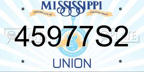 45977S2 Mississippi License Plate