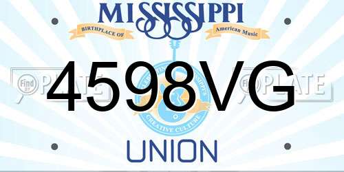 4598VG Mississippi License Plate
