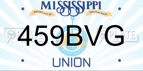 459BVG Mississippi License Plate