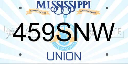 459SNW Mississippi License Plate