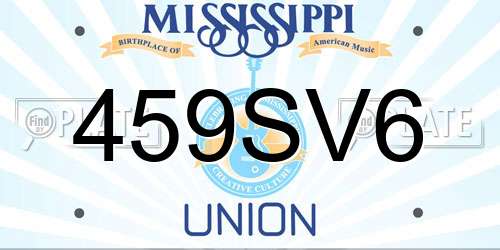 459SV6 Mississippi License Plate