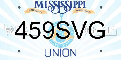 459SVG Mississippi License Plate