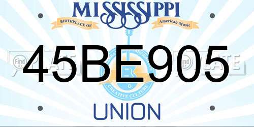45BE905 Mississippi License Plate
