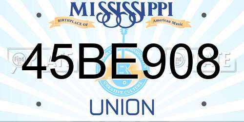 45BE908 Mississippi License Plate
