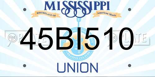 45BI510 Mississippi License Plate