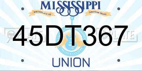 45DT367 Mississippi License Plate