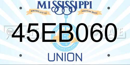 45EB060 Mississippi License Plate