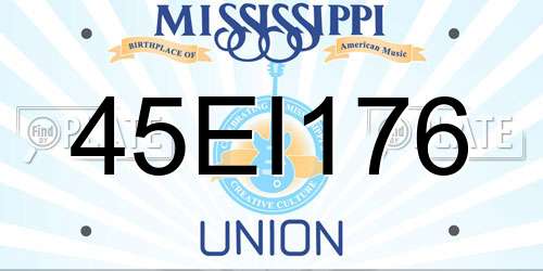45EI176 Mississippi License Plate