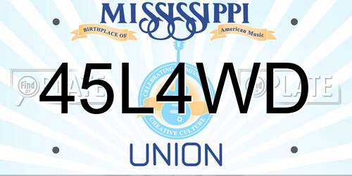 45L4WD Mississippi License Plate