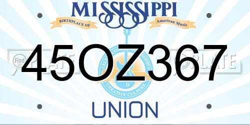 45OZ367 Mississippi License Plate