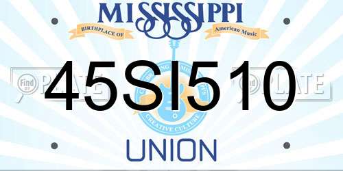 45SI510 Mississippi License Plate