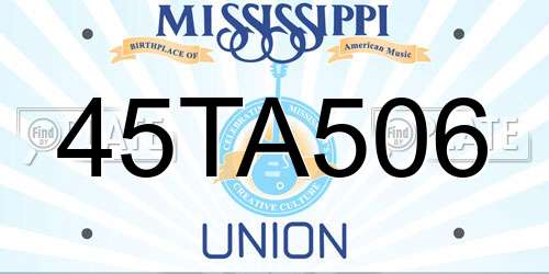 45TA506 Mississippi License Plate