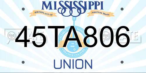 45TA806 Mississippi License Plate