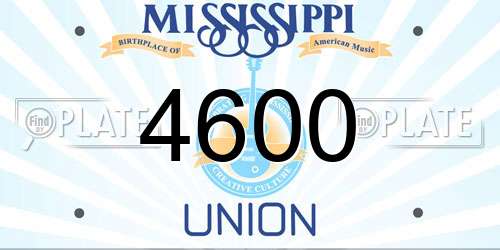 4600 Mississippi License Plate