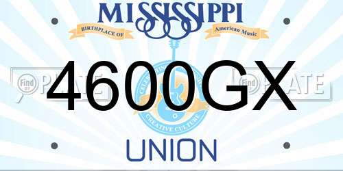 4600GX Mississippi License Plate
