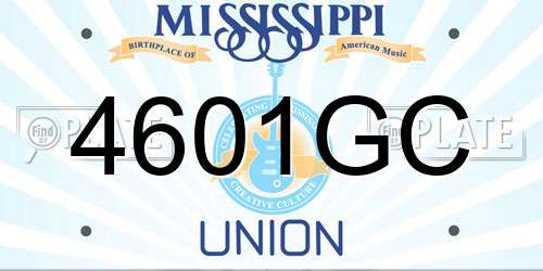 4601GC Mississippi License Plate