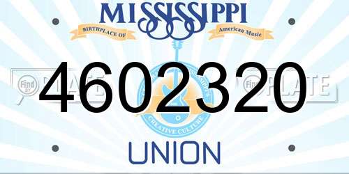 4602320 Mississippi License Plate
