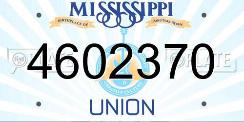 4602370 Mississippi License Plate