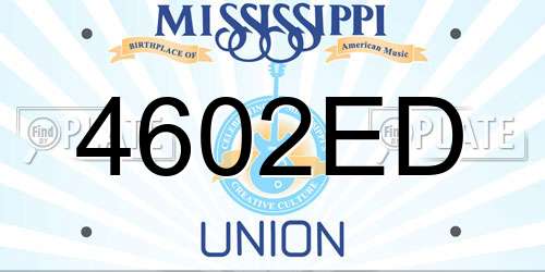 4602ED Mississippi License Plate