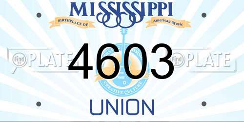 4603 Mississippi License Plate