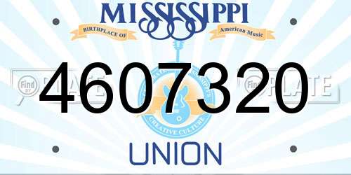 4607320 Mississippi License Plate