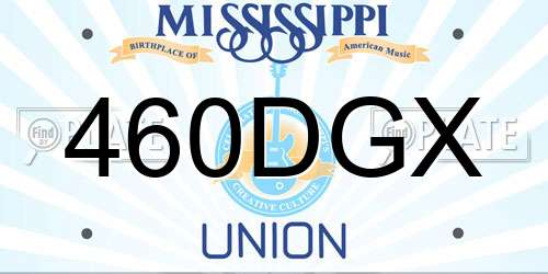 460DGX Mississippi License Plate