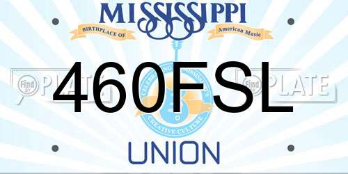 460FSL Mississippi License Plate