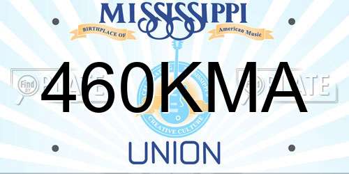 460KMA Mississippi License Plate