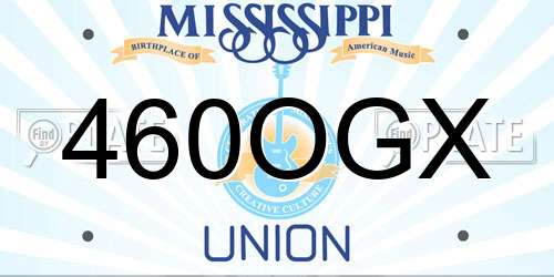460OGX Mississippi License Plate
