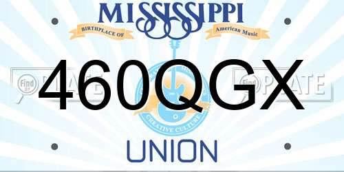 460QGX Mississippi License Plate