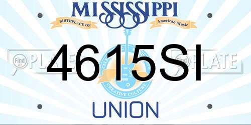 4615SI Mississippi License Plate