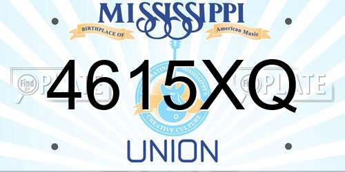 4615XQ Mississippi License Plate